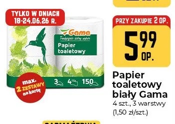 Papier toaletowy biały Gama promocja w Społem Częstochowa