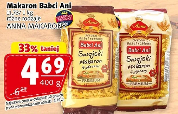 Makaron Babci Ani Swojski 4-jajeczny Anna Makarony promocja w Prim Market