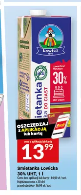 Śmietanka Łowicka UHT 30% promocja w Twój Market