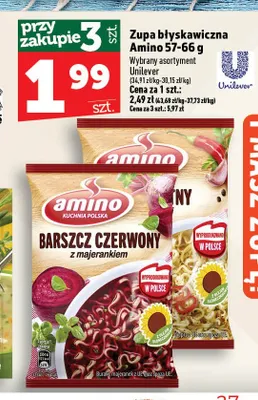 Zupa błyskawiczna rosół pikantny Amino promocja w TOPAZ