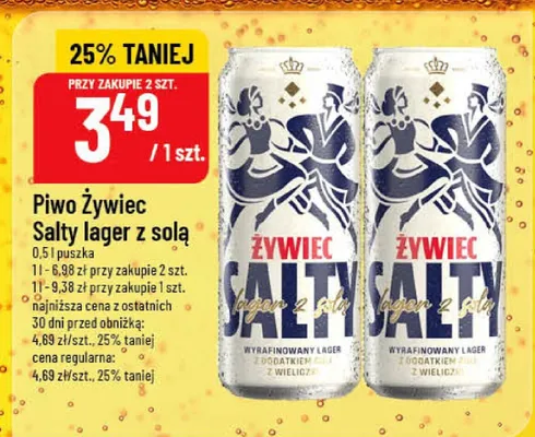 Piwo Żywiec Salty lager z solą promocja w POLOmarket