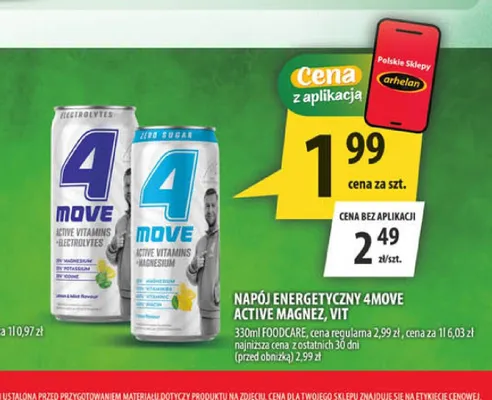 Napój energetyczny 4Move Active Vitamins + Magnesium promocja w Arhelan