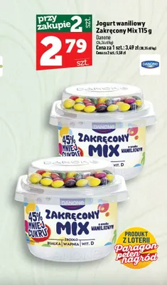 Jogurt waniliowy Zakręcony Mix Danone promocja w TOPAZ