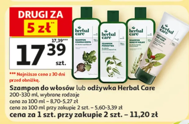 Szampon do włosów lub odżywka Herbal Care wybrane rodzaje promocja w Auchan