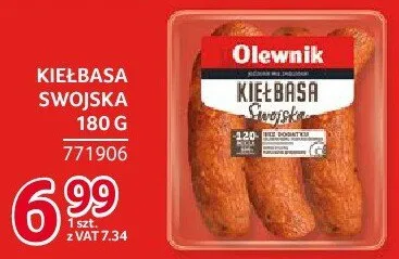 Kiełbasa swojska Olewnik 180 g promocja w Selgros