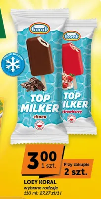 Lody Top Milker choco Koral promocja w ABC