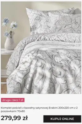 Komplet pościeli z bawełny satynowej Erabini 200x220 cm z 2 poszewkami 70x80 Home & You promocja w home&you
