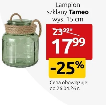Lampion szklany Tameo promocja w Black Red White