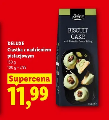 Ciastka z nadzieniem pistacjowym Deluxe promocja w Lidl