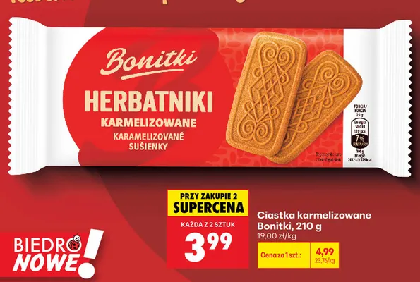Ciastka karmelizowane Bonitki promocja w Biedronka