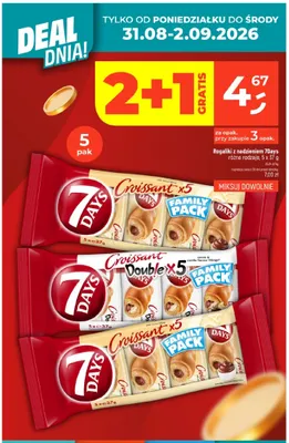 Rogaliki Double z nadzieniem kakaowo-waniliowym 7Days 5-pak promocja w Dealz
