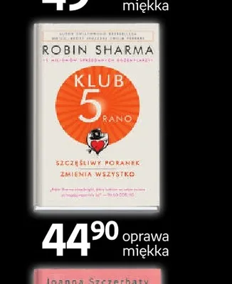 Książka Klub 5 rano Robin Sharma promocja w Empik