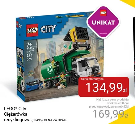 Klocki LEGO City Ciężarówka recyklingowa (60495) promocja w Smyk