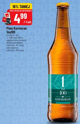 Piwo Kormoran 1na100 Lite Apa promocja w POLOmarket