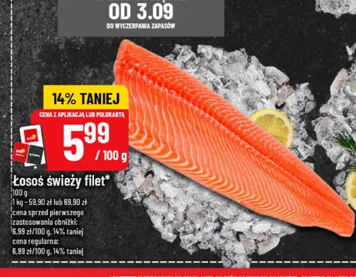 Łosoś świeży filet promocja w POLOmarket