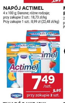 Napój Actimel Danone 4-pak promocja w Stokrotka