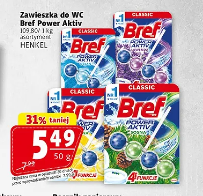 Zawieszka do WC Bref Power Aktiv Lawenda promocja w Prim Market