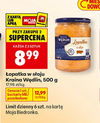 Łopatka w słoju Kraina Wędlin promocja w Biedronka