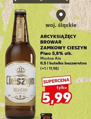 Piwo Arcyksiążęcy Browar Zamkowy Cieszyn Mastne Ale 5,8% alk. promocja w Kaufland