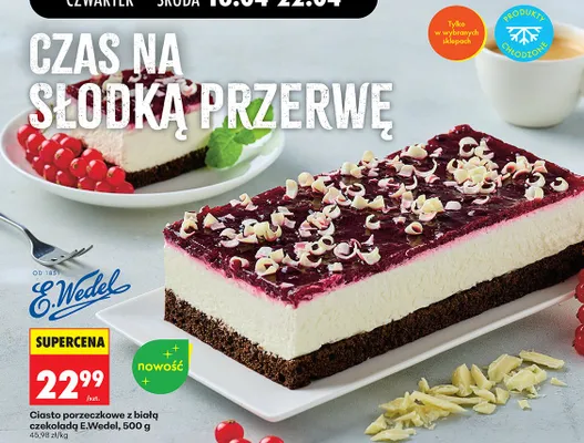 Ciasto porzeczkowe z białą czekoladą promocja w Biedronka
