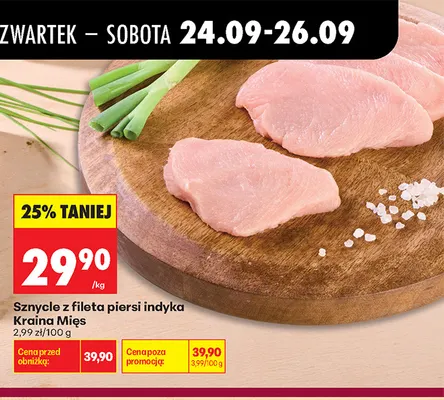 Sznycle z fileta piersi indyka Kraina Mięs promocja w Biedronka