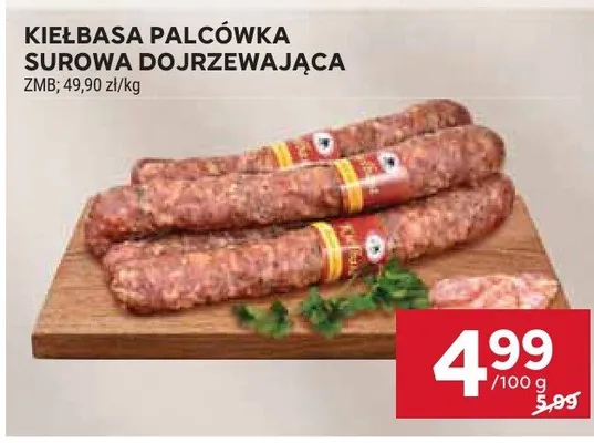Kiełbasa palcówka surowa dojrzewająca promocja w Stokrotka