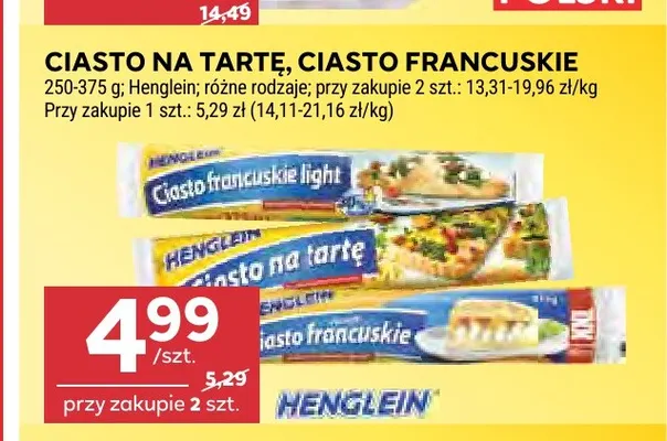 Ciasto francuskie light Henglein promocja w Stokrotka
