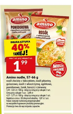 Nudle Amino rosół złocisty z lubczykiem promocja w Twój Market