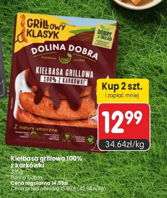 Kiełbasa grillowa 100% z karkówki Dolina Dobra promocja w Market Point