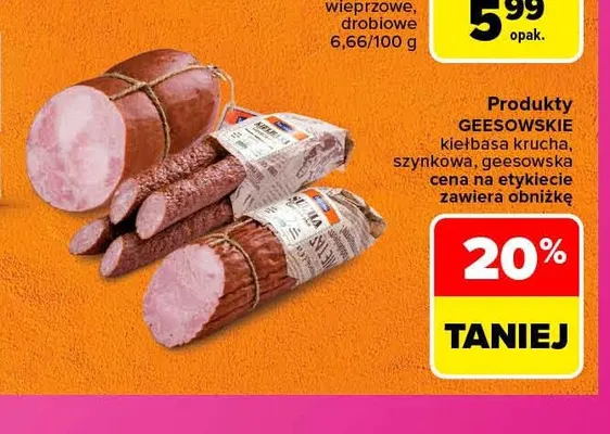 Kiełbasa krucha Geesowskie promocja w Carrefour
