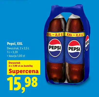 Napój gazowany Pepsi XXL 2-pak promocja w Lidl