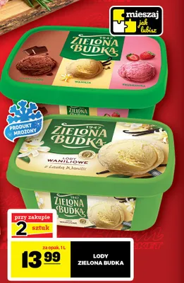 Lody czekolada, wanilia, truskawka Zielona Budka promocja w Gram Market