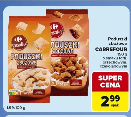 Poduszki zbożowe Carrefour o smaku orzechowym promocja w Carrefour Express