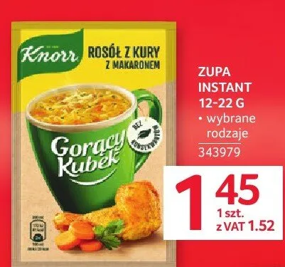 Zupa instant Knorr Gorący Kubek 12-22 g promocja w Selgros