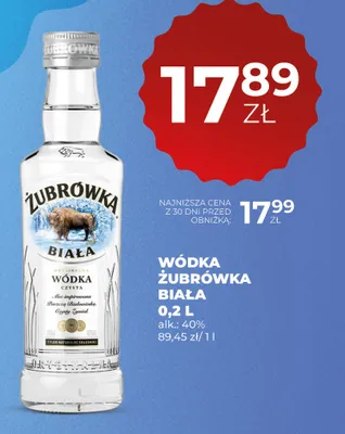 Wódka Żubrówka Biała promocja w Duży Ben