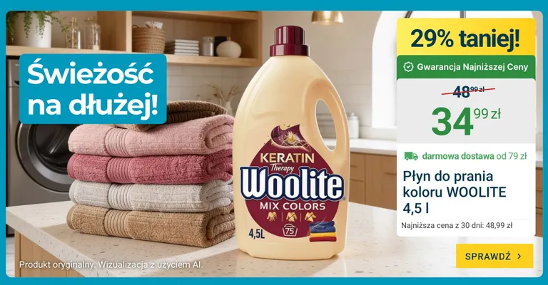 Płyn do prania koloru Woolite promocja w ERLI