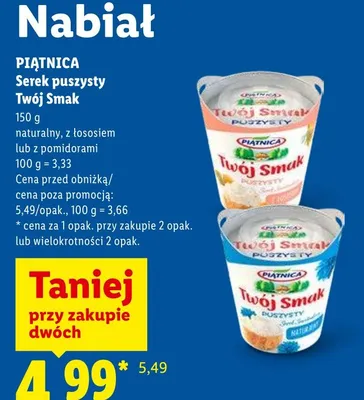 Serek puszysty twój smak promocja w Lidl