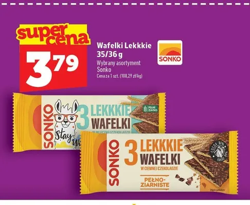 Wafelki Lekkkie Sonko w ciemnej czekoladzie promocja w TOPAZ