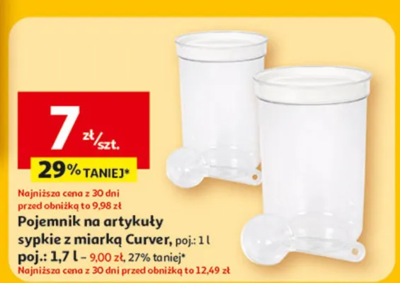 Pojemnik na artykuły sypkie z miarką promocja w Auchan