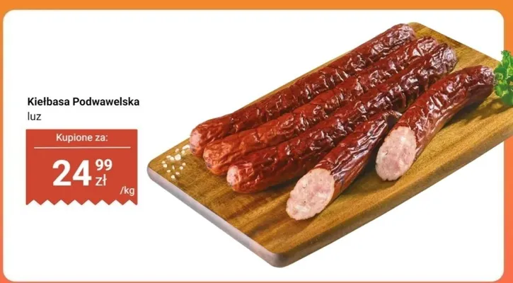 Kiełbasa podwawelska luz promocja w Dino