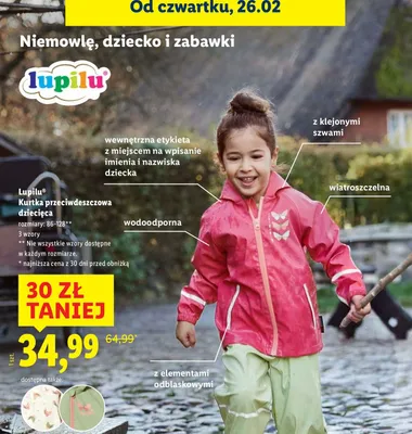 Kurtka przeciwdeszczowa dziecięca promocja w Lidl