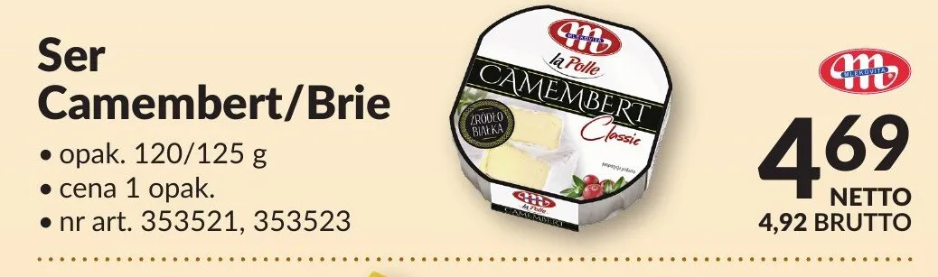 Ser Camembert/Brie 120/125 g promocja w Makro