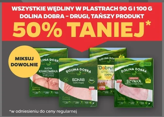 Wędliny w plastrach Dolina Dobra promocja w Netto