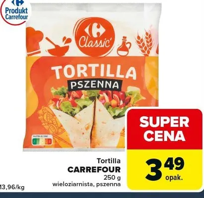 Tortilla pszenna Carrefour Classic promocja w Globi