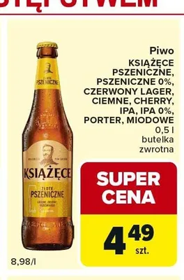 Piwo Książęce Miodowe promocja w Carrefour Express