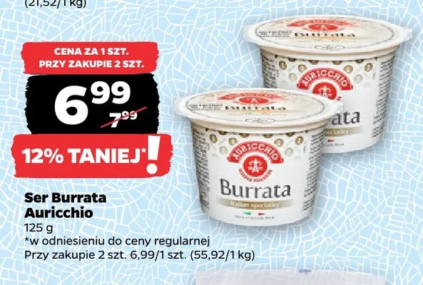 Ser Burrata Auricchio promocja w Netto