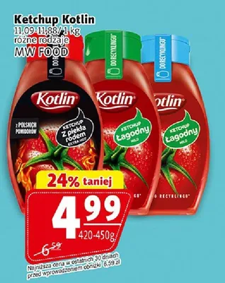 Ketchup łagodny/pikantny 420-450g promocja w Prim Market
