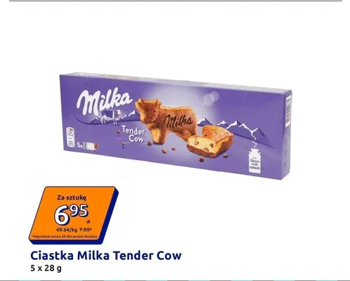 Ciastka Milka Tender Cow promocja w Action