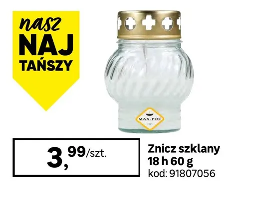 Znicz szklany 18 h promocja w Leroy Merlin