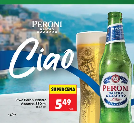 Piwo Peroni Nastro Azzurro promocja w Biedronka